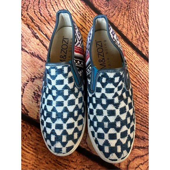 Kim & Zozi Hippie Bling Aztec Slip On Sneaker Women's Size‎ 8 Blue Tribal. - Picture 4 of 8